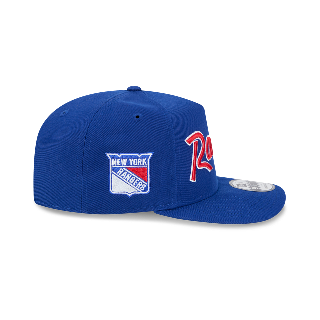 NEW YORK RANGERS NEW ERA NHL SCRIPT 9FIFTY A-FRAME BLUE SNAPBACK HAT