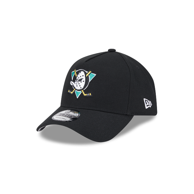 ANAHEIM DUCKS 9FORTY A-FRAME NEW ERA BLACK SNAPBACK HAT