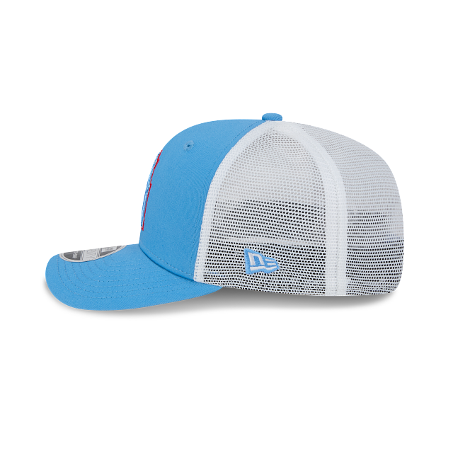 HOUSTON OILERS NEW ERA NFL 9SEVENTY ADJUSTABLE BLUE TRUCKER SNAPBACK HAT