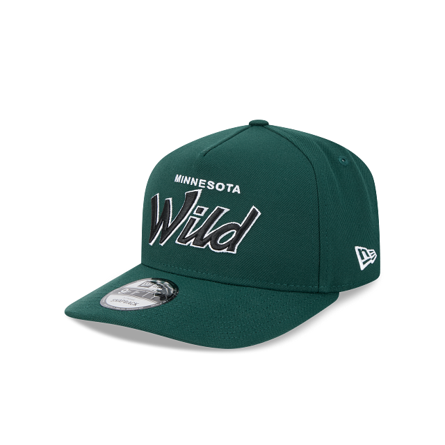 MINNESOTA WILD 9FIFTY A-FRAME NEW ERA NHL GREEN SCRIPT SNAPBACK HAT