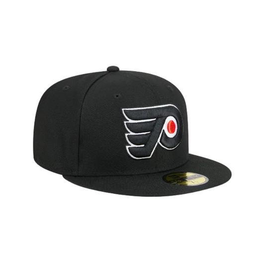 PHILADELPHIA FLYERS NEW ERA NHL 59FIFTY BLACK FITTED HAT