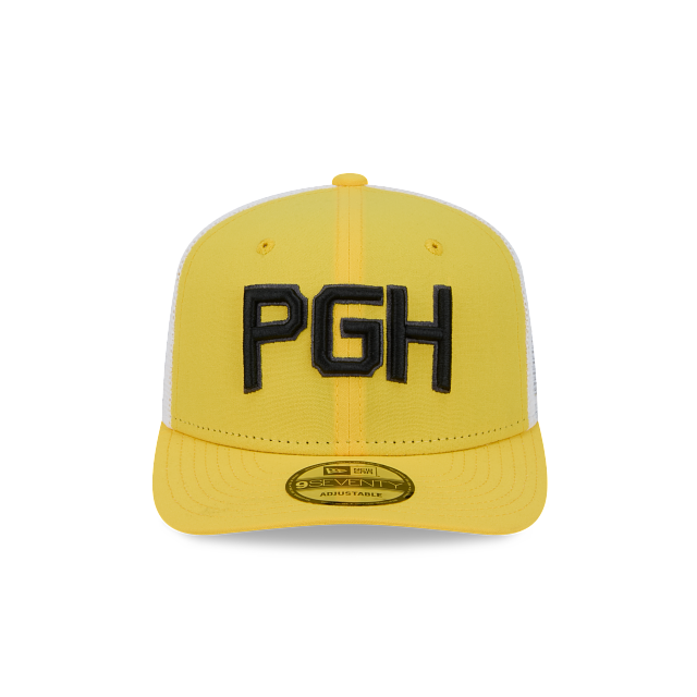 PITTSBURGH PIRATES 9SEVENTY NEW ERA YELLOW TRUCKER SNAPBACK HAT