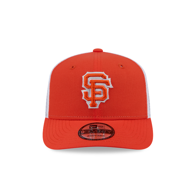 SAN FRANCISCO GIANTS 9SEVENTY NEW ERA ORANGE TRUCKER SNAPBACK HAT