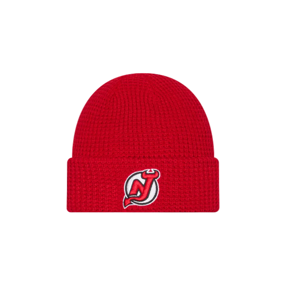 NEW ERA NEW JERSEY DEVILS WAFFLE KNIT RED BEANIE