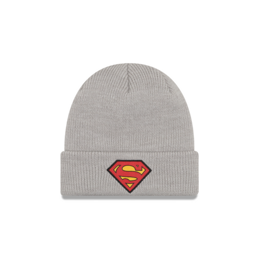NEW ERA SUPERMAN HEATHER GREY CUFF KNIT BEANIE