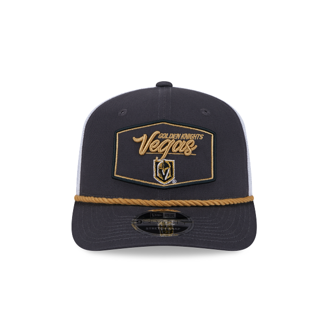 LAS VEGAS KNIGHTS NEW ERA NHL 9SEVENTY GREY ROPE TRUCKER SNAPBACK HAT