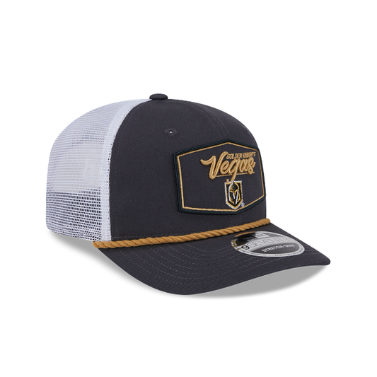LAS VEGAS KNIGHTS NEW ERA NHL 9SEVENTY GREY ROPE TRUCKER SNAPBACK HAT