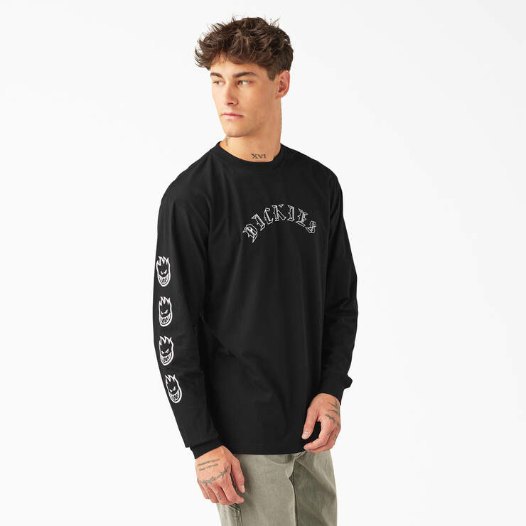 DICKIES X SPITFIRE GRAPHIC LONG SLEEVE T-SHIRT - BLACK