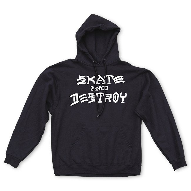 THRASHER SKATE AND DESTROY HOODIE - BLACK
