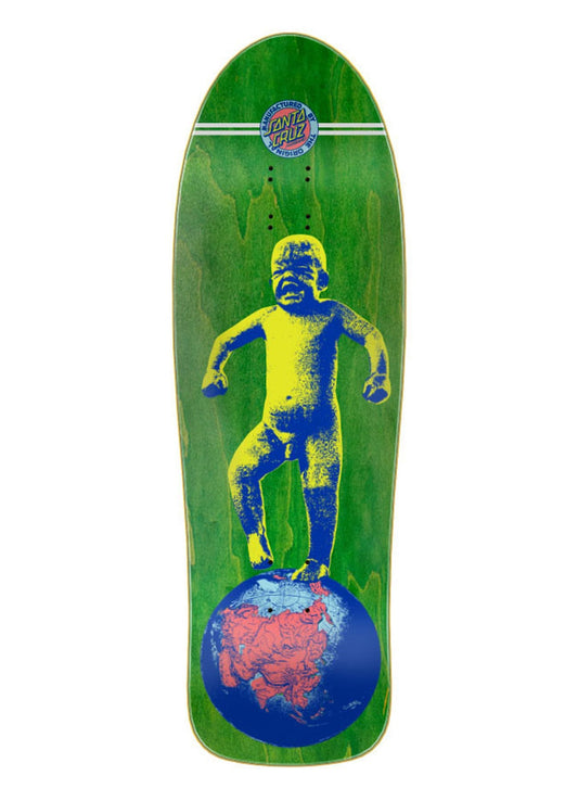 SANTA CRUZ SALBA BABY STOMPER GREEN STAIN REISSUE DECK - 10.09" x 31.97"