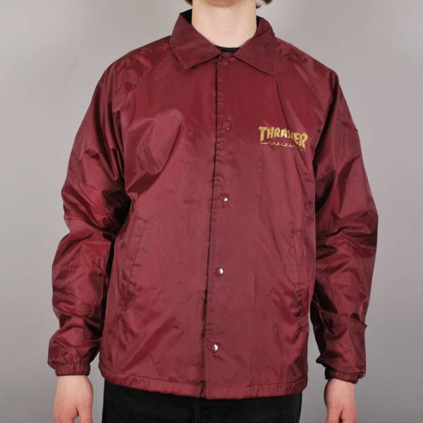 THRASHER PENTAGRAM COACH JACKET MAROON