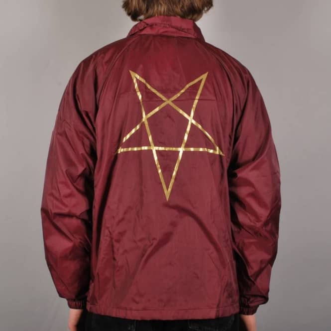 THRASHER PENTAGRAM COACH JACKET MAROON