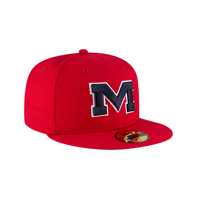 OLE MISS REBELS 59FIFTY NEW ERA RED FITTED HAT
